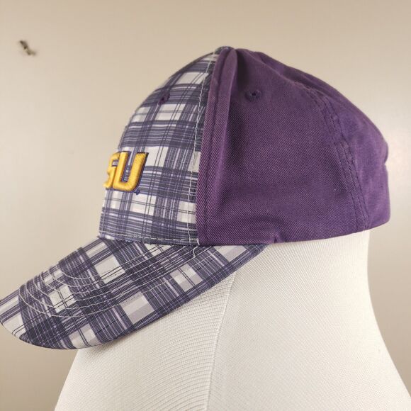 LSU Baseball Hat Captivating Headwear NCAA Purple Plaid Cap OSFA Embroidered - Picture 5 of 8
